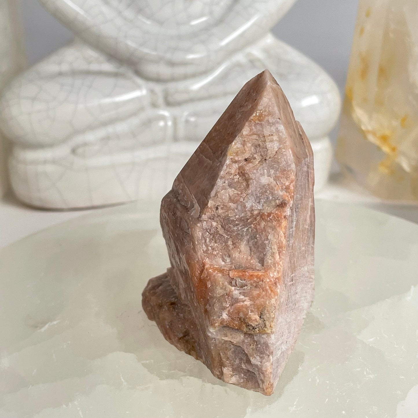 Feldspar Semi Polished Crystal Point - One-of-a-Kind side view