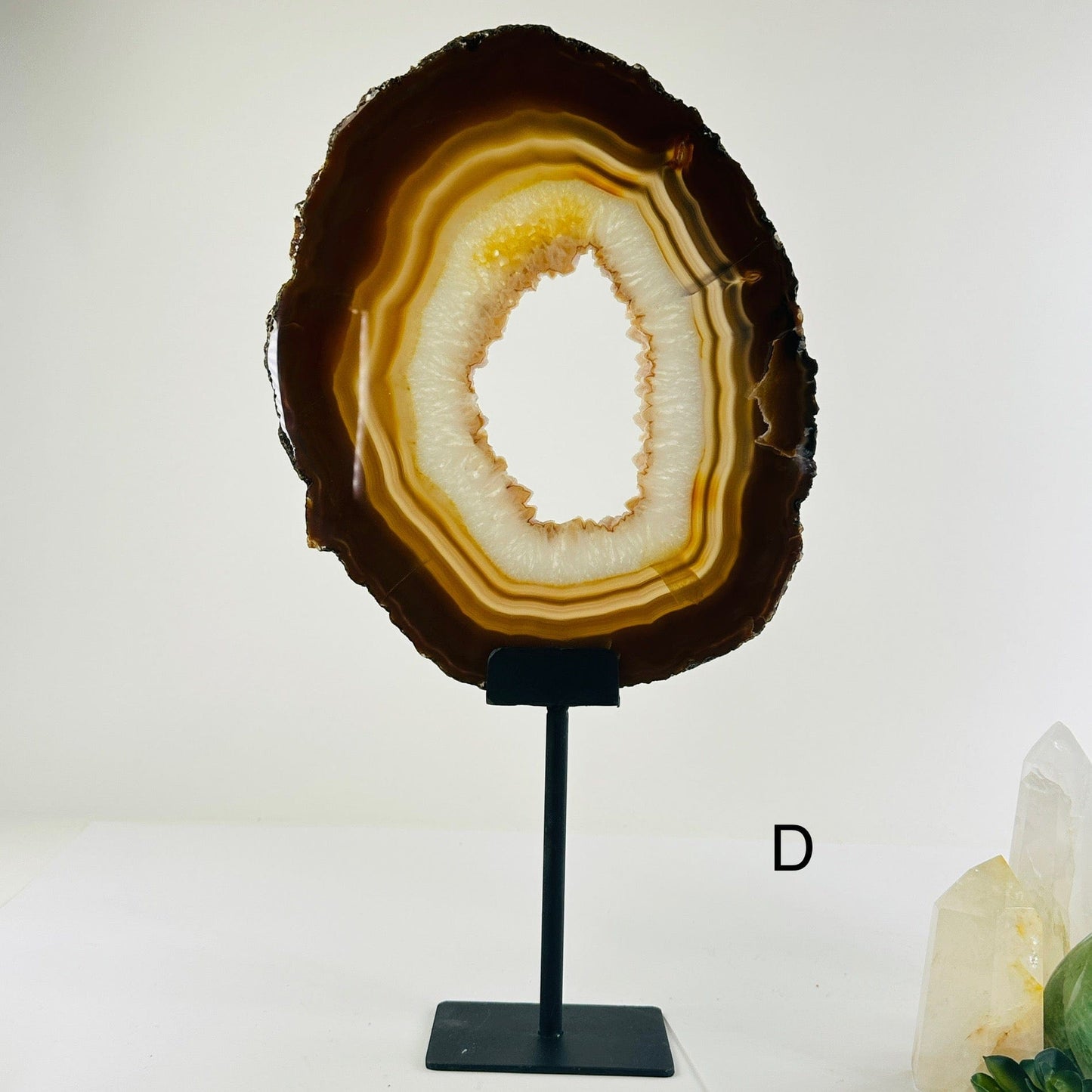 Agate Crystal Slice on Metal Stand - You Choose variant D labeled