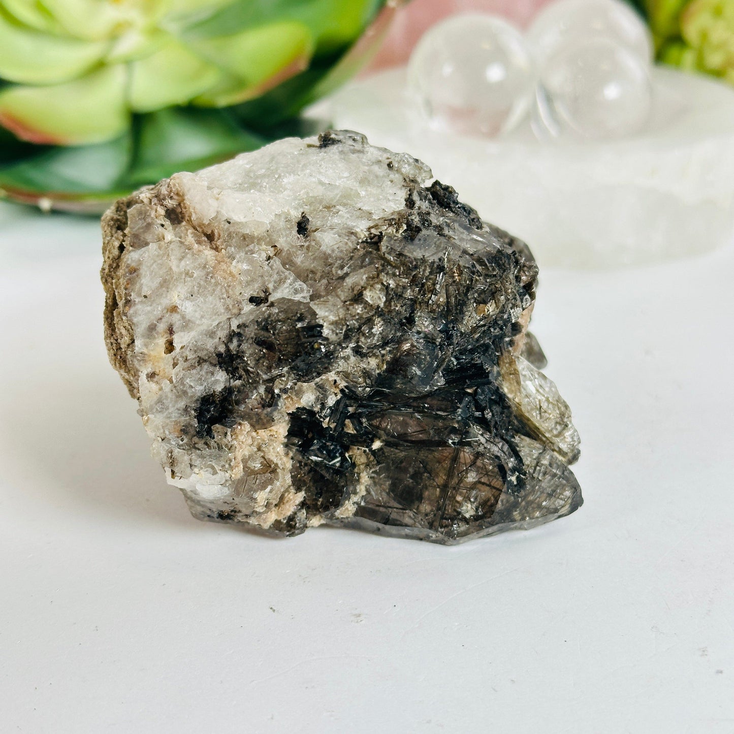 Elestial Alligator Fibrous Smokey Quartz Crystal with Rutile HIGH QUALITY #3 side view
