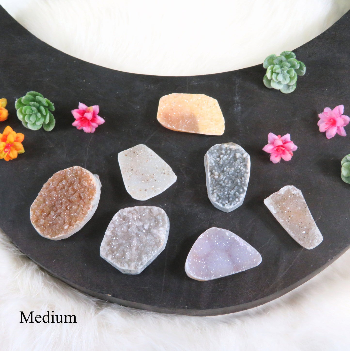 medium cabochons close up