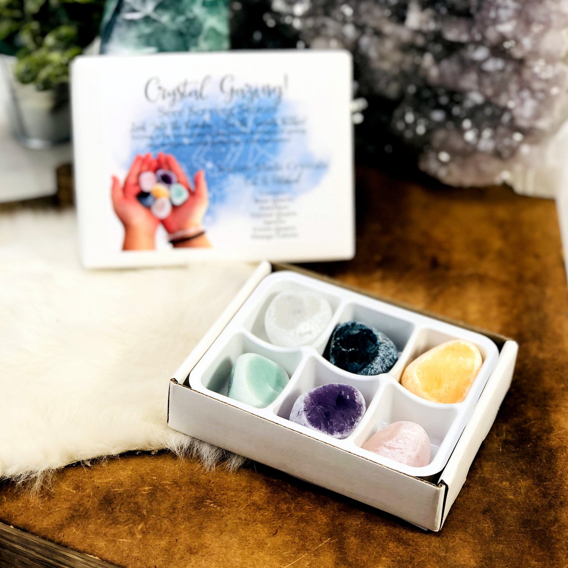 crystal gazing seer scrying stone set on display