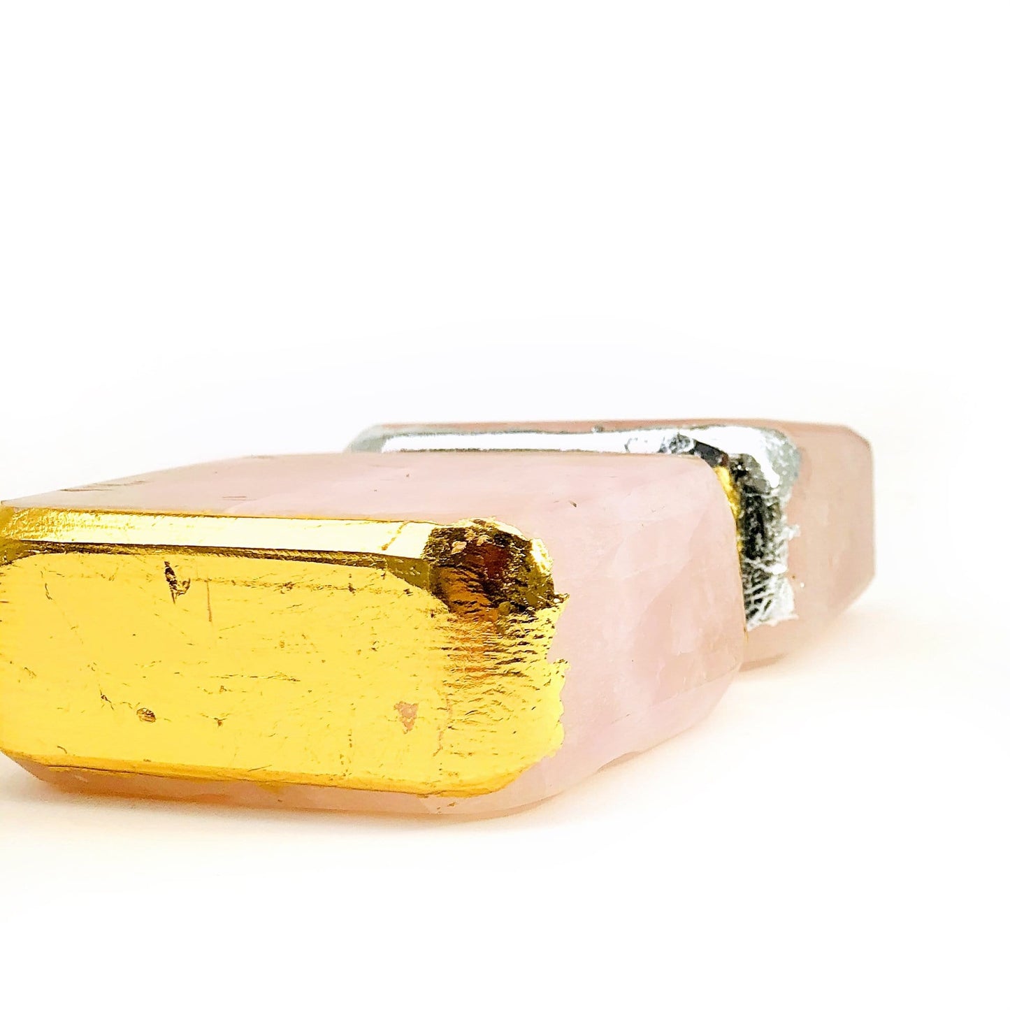 2 Rose Quartz Butter Spreaders on white background