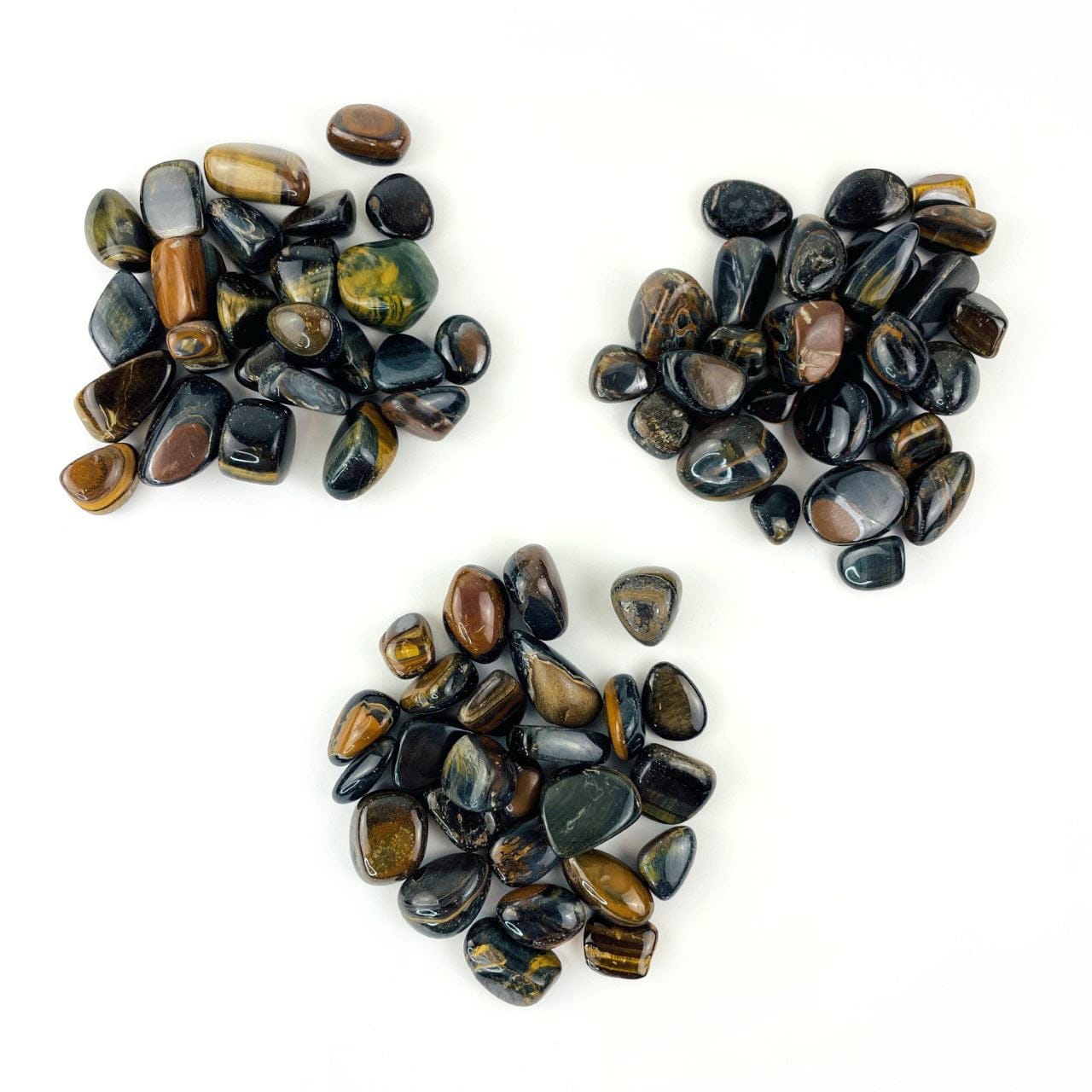 Blue Tigers Eye Polished Stones - 1 Pound bag worth of stones in each pile