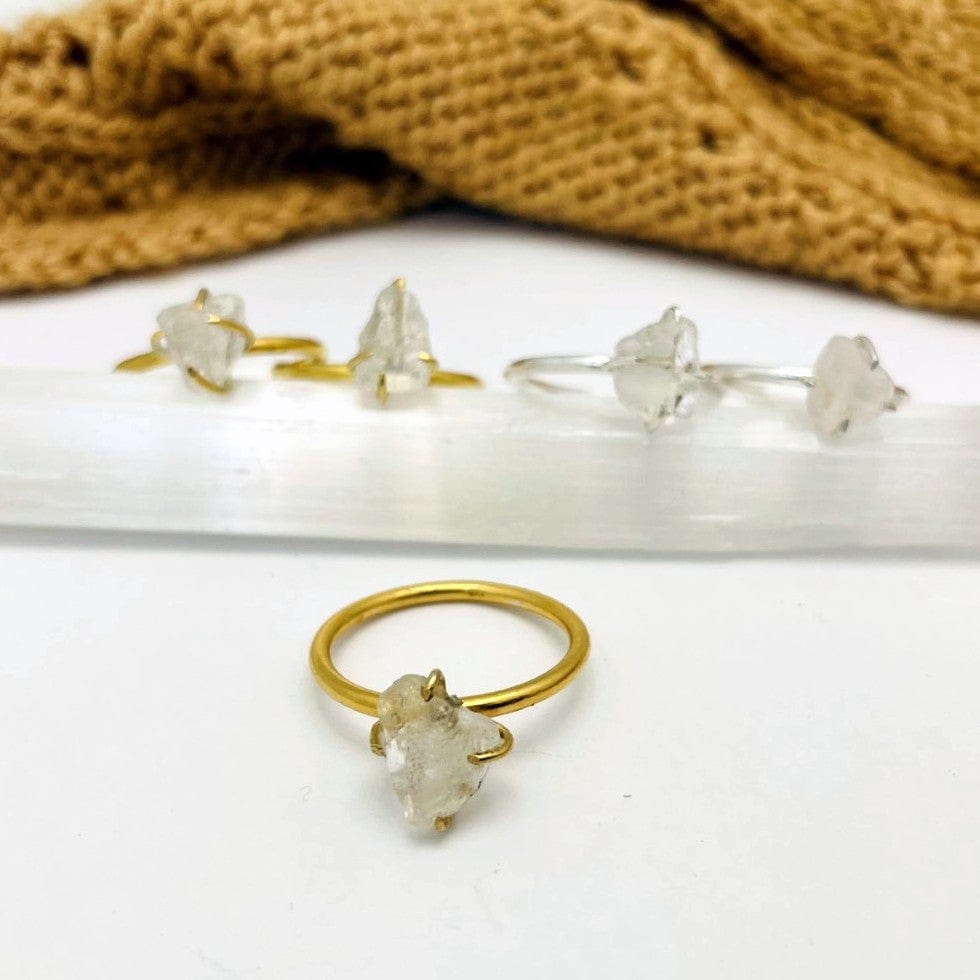 gemstone rings available in crystal quartz 
