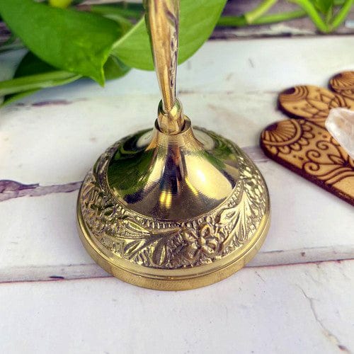 Brass Incense Holder Bruner Statue of a Woman with lid upclose of base