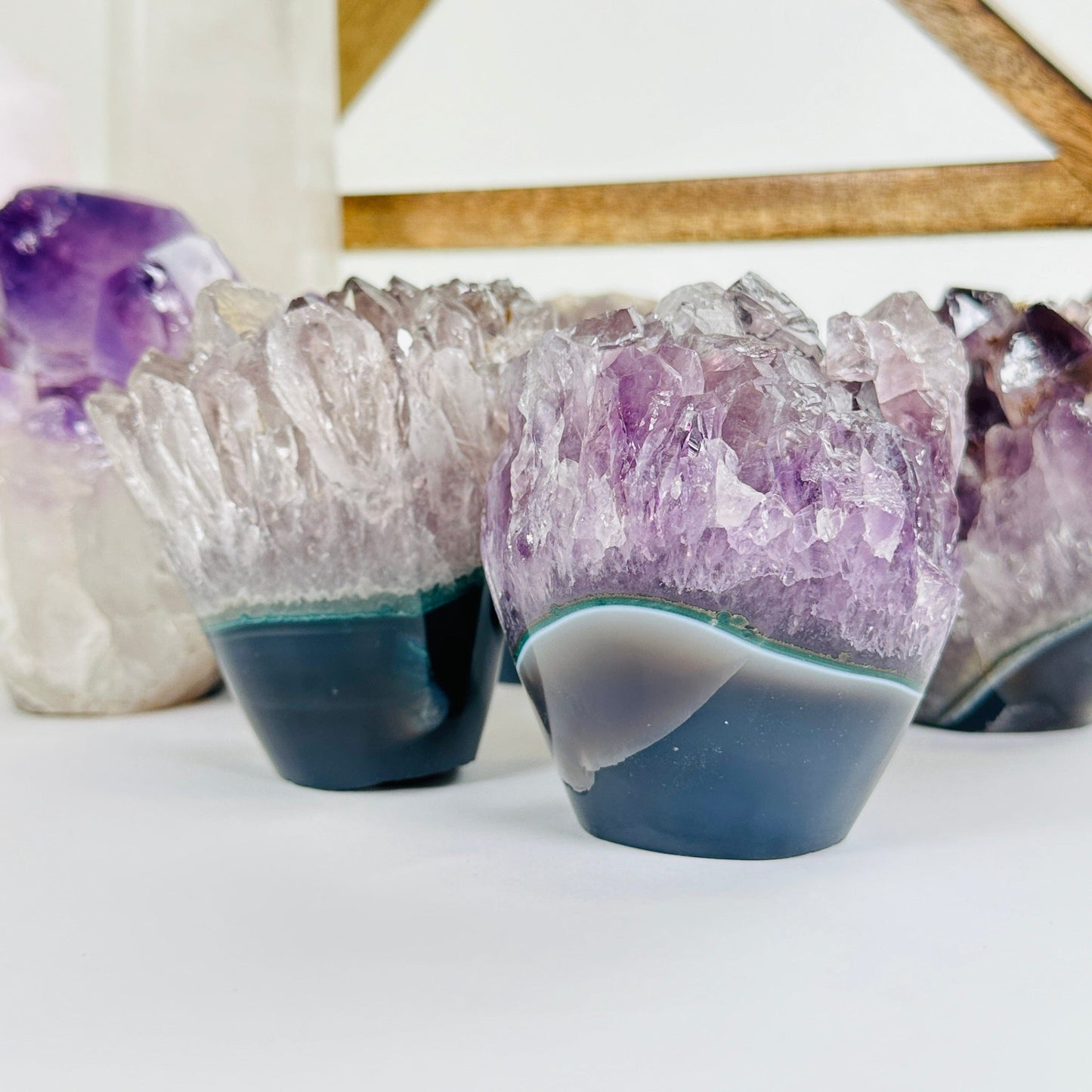 amethyst with decorations in the background
