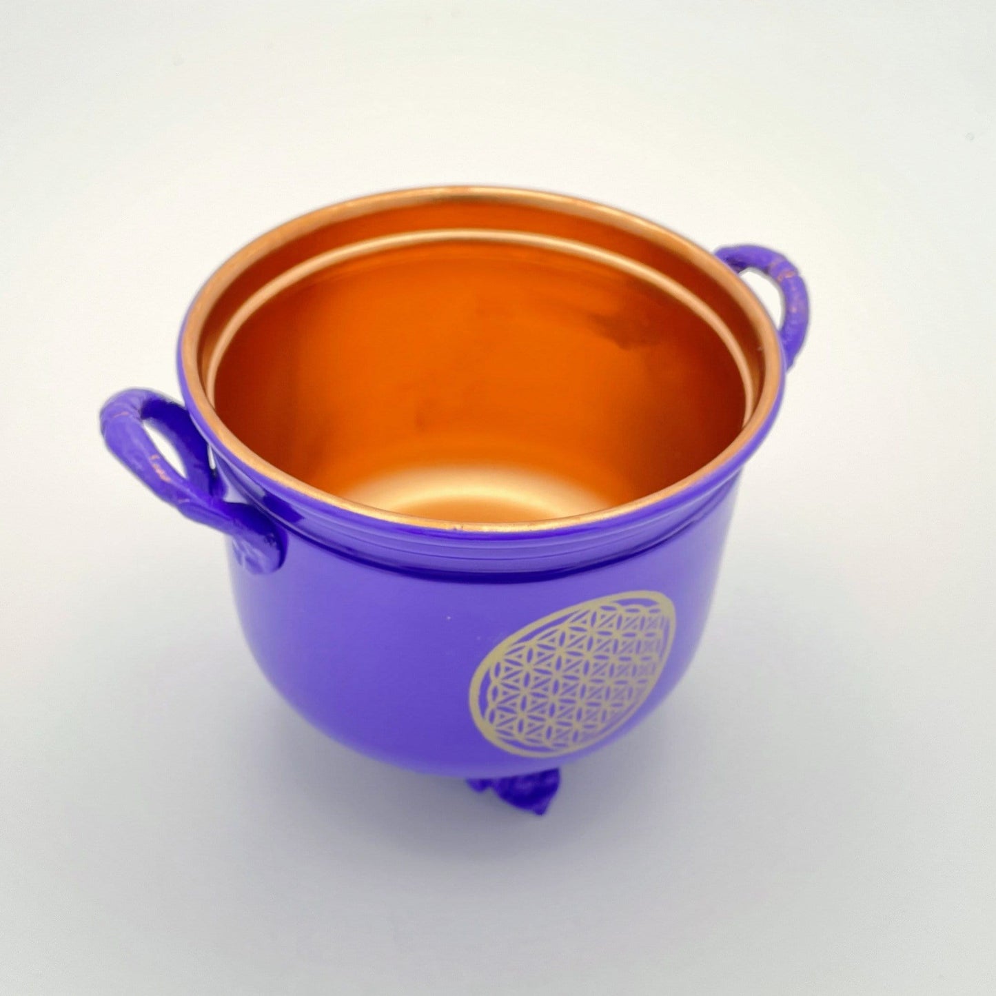 Top view of Metal Cauldron in purple