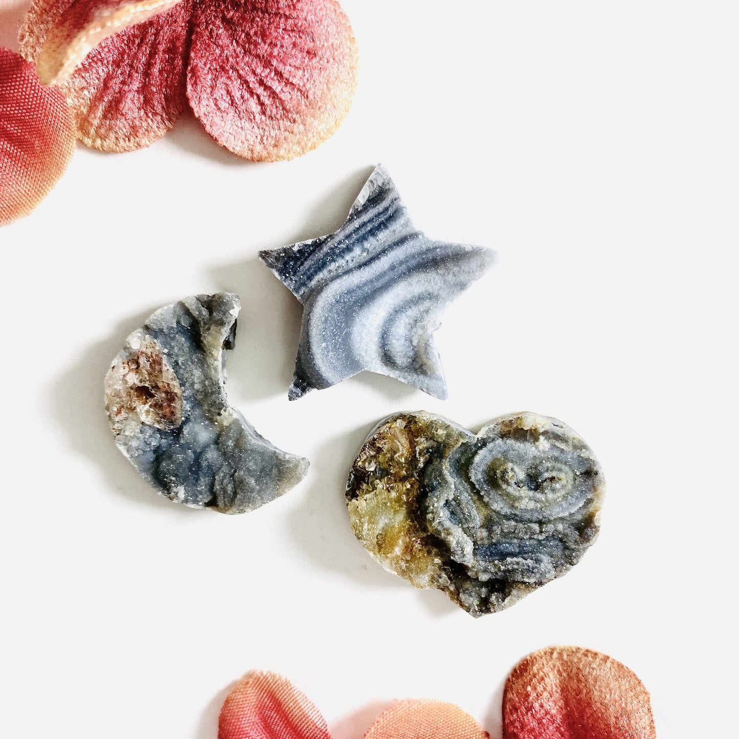 chalcedony star moon and heart