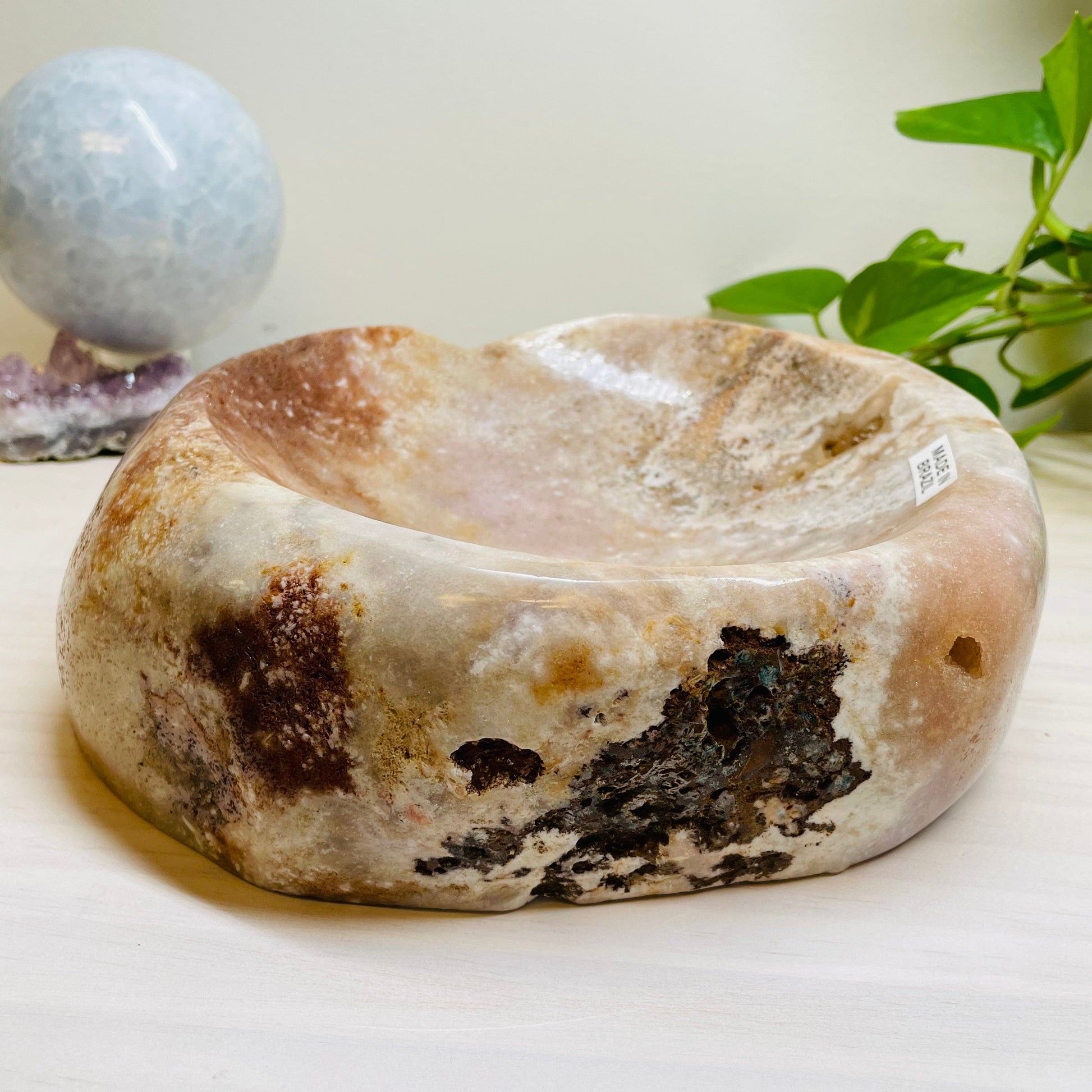 close up of some of the natural formations on this bowl 