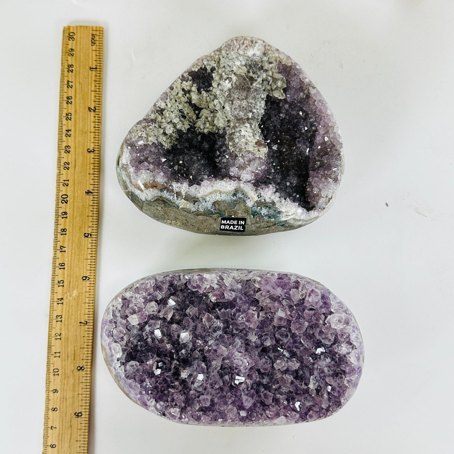amethyst with decorations in the background