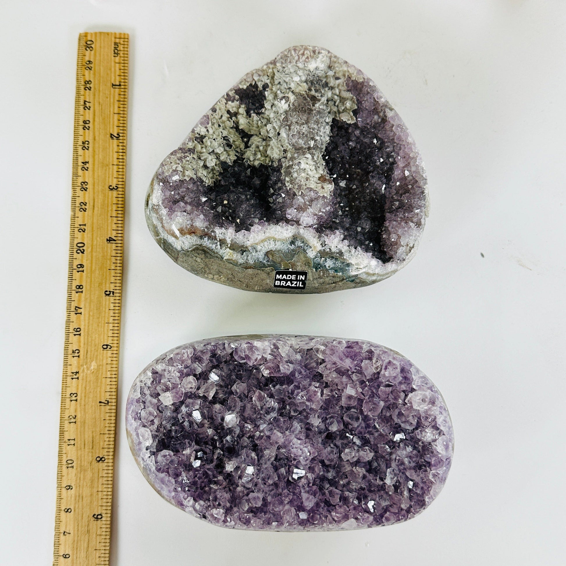 amethyst with decorations in the background