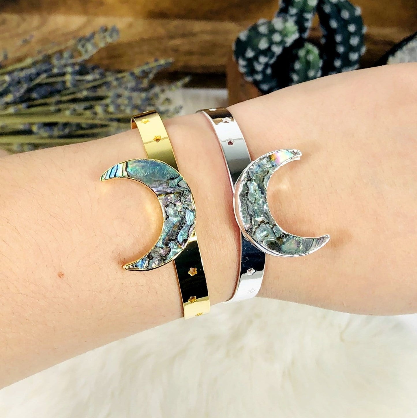 2 bracelets on an arm