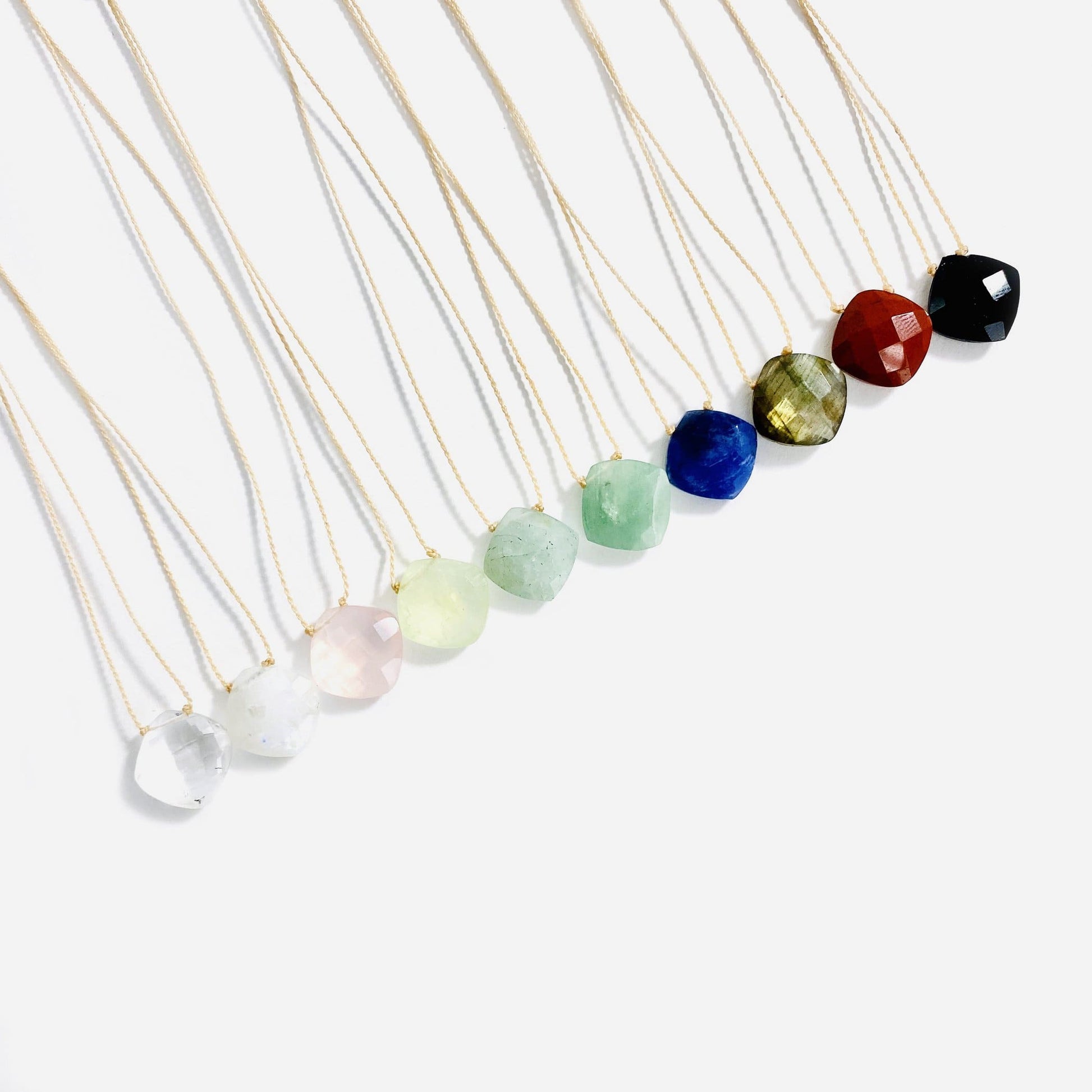 Gemstone Diamond Bead Finished Necklaces (N-DIA)