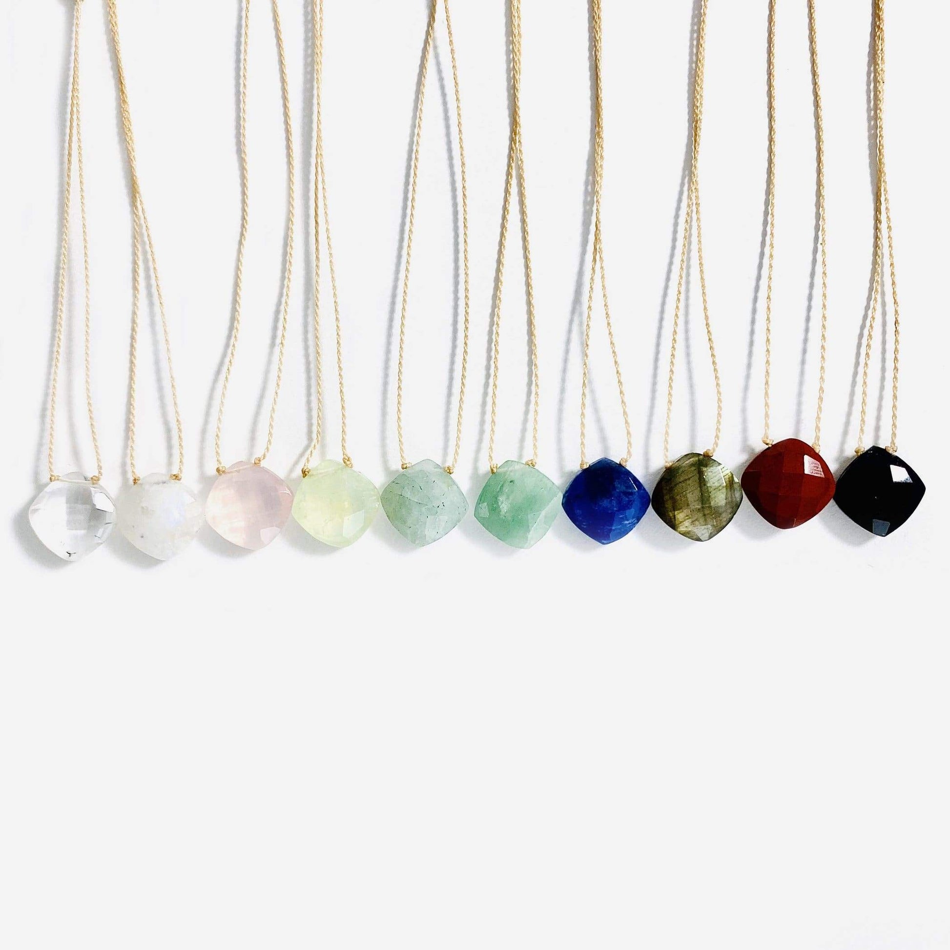 Gemstone Diamond Bead Finished Necklaces (N-DIA)