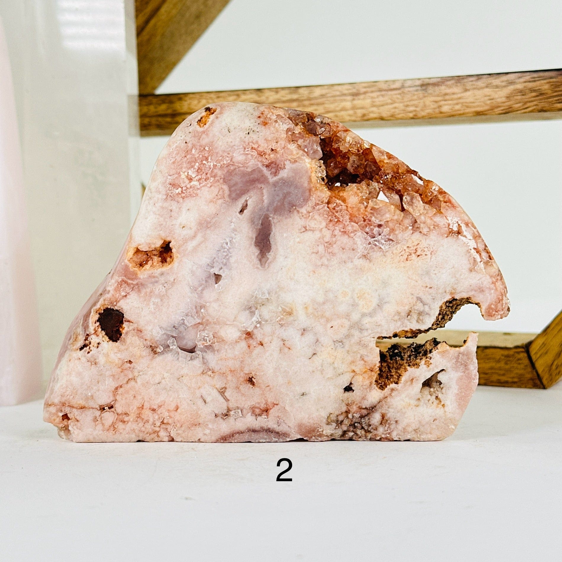 amethyst with decorations in the background