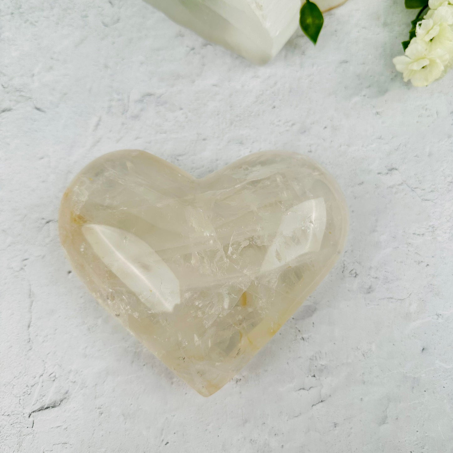 Crystal Quartz Heart - OOAK - front view