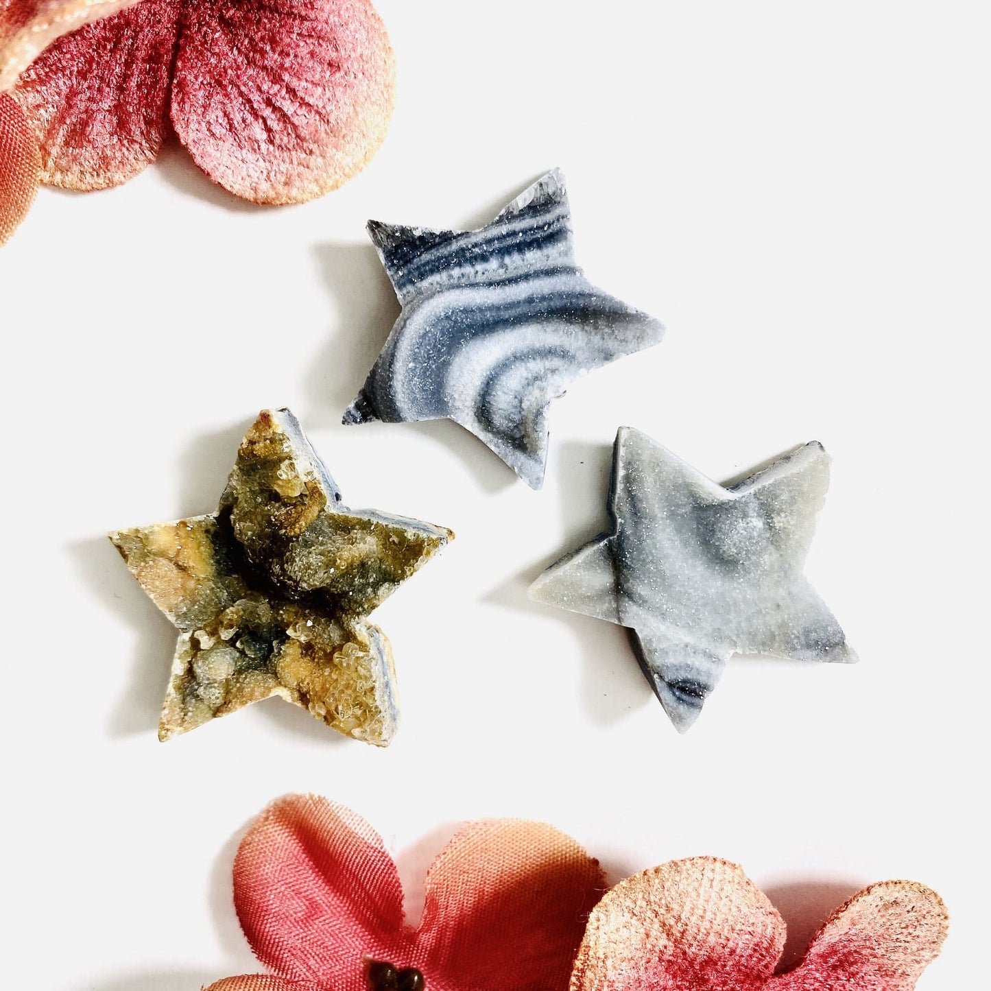 chalcedony stars on a table