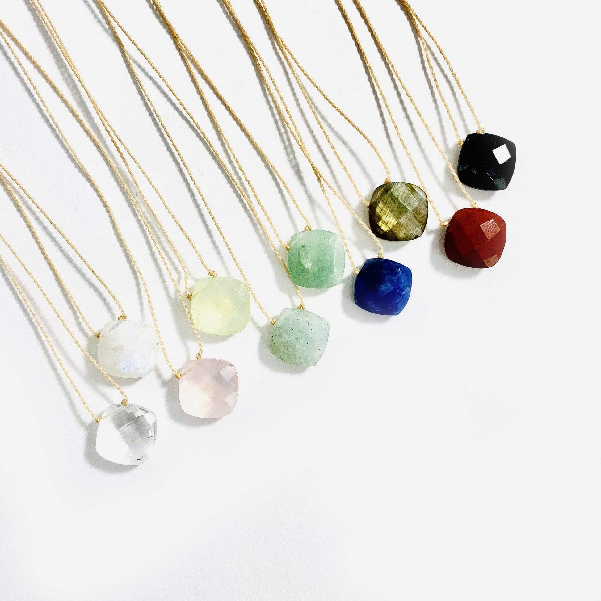 Gemstone Diamond Bead Finished Necklaces (N-DIA)