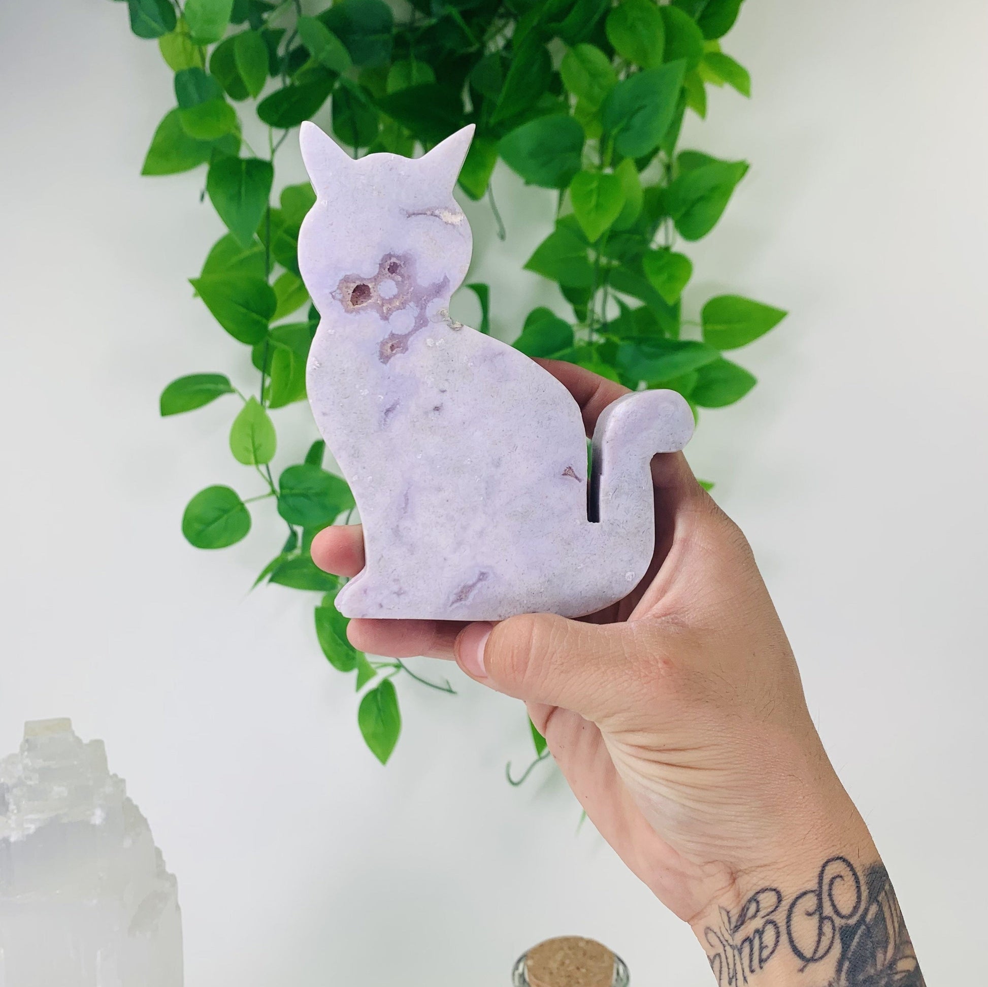 Picture of pink amethyst cat.
