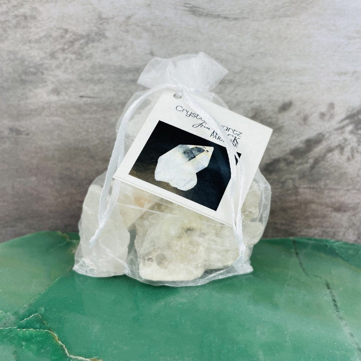 5 Crystal Clusters and Points "The Power Stones" Set in an organza bag tied and tagged with information card