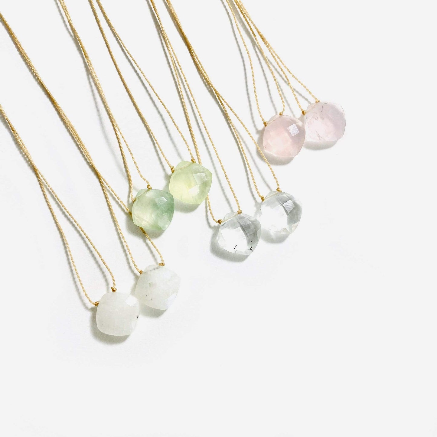 Gemstone Diamond Bead Finished Necklaces (N-DIA)