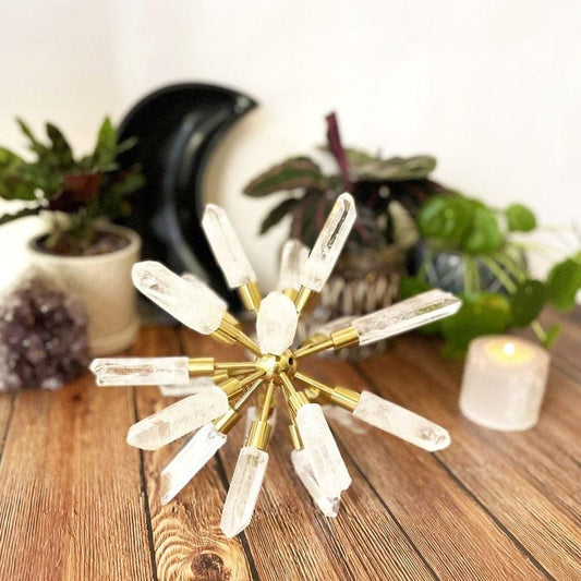 crystal point spike globe on a table