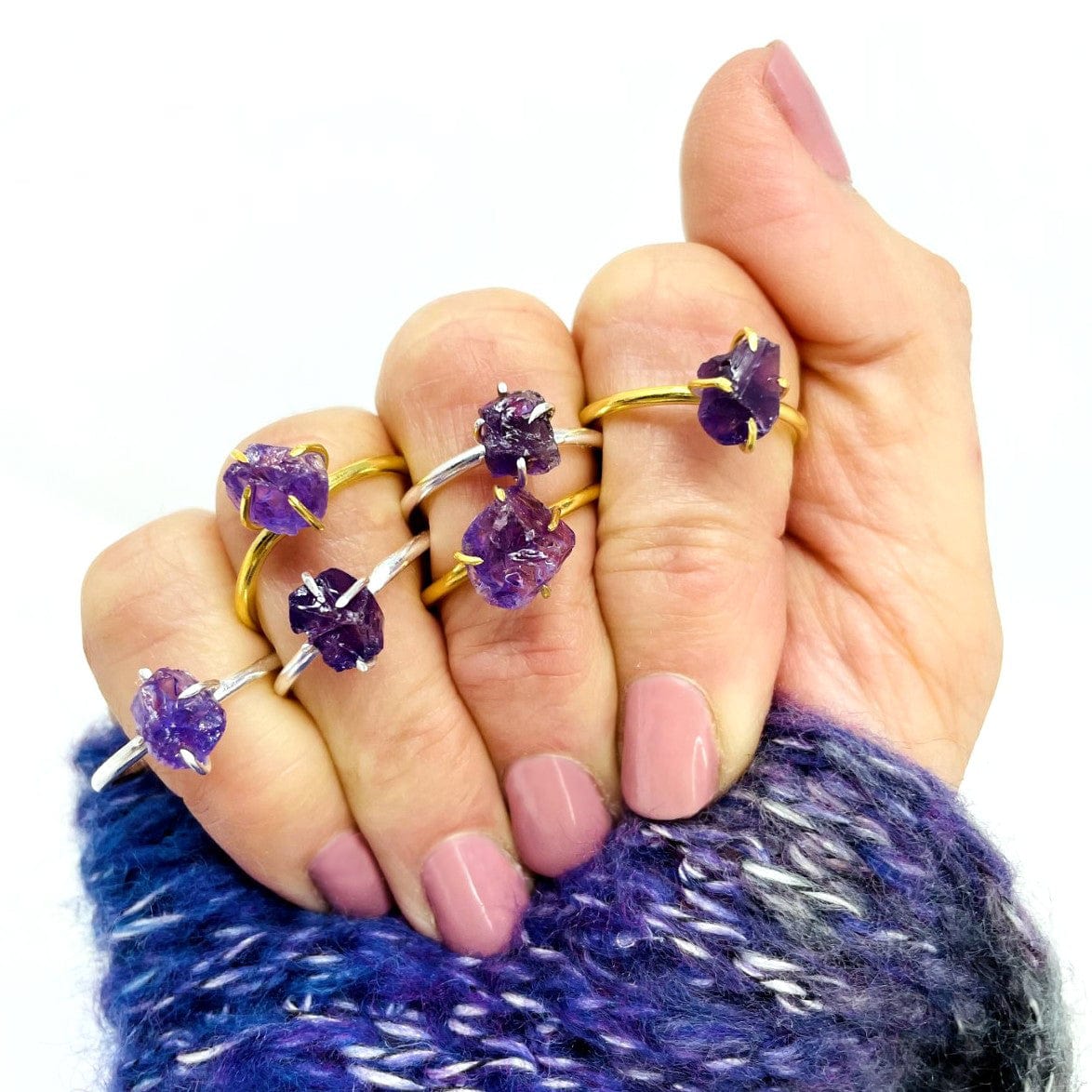 crystal rings available in amethyst 