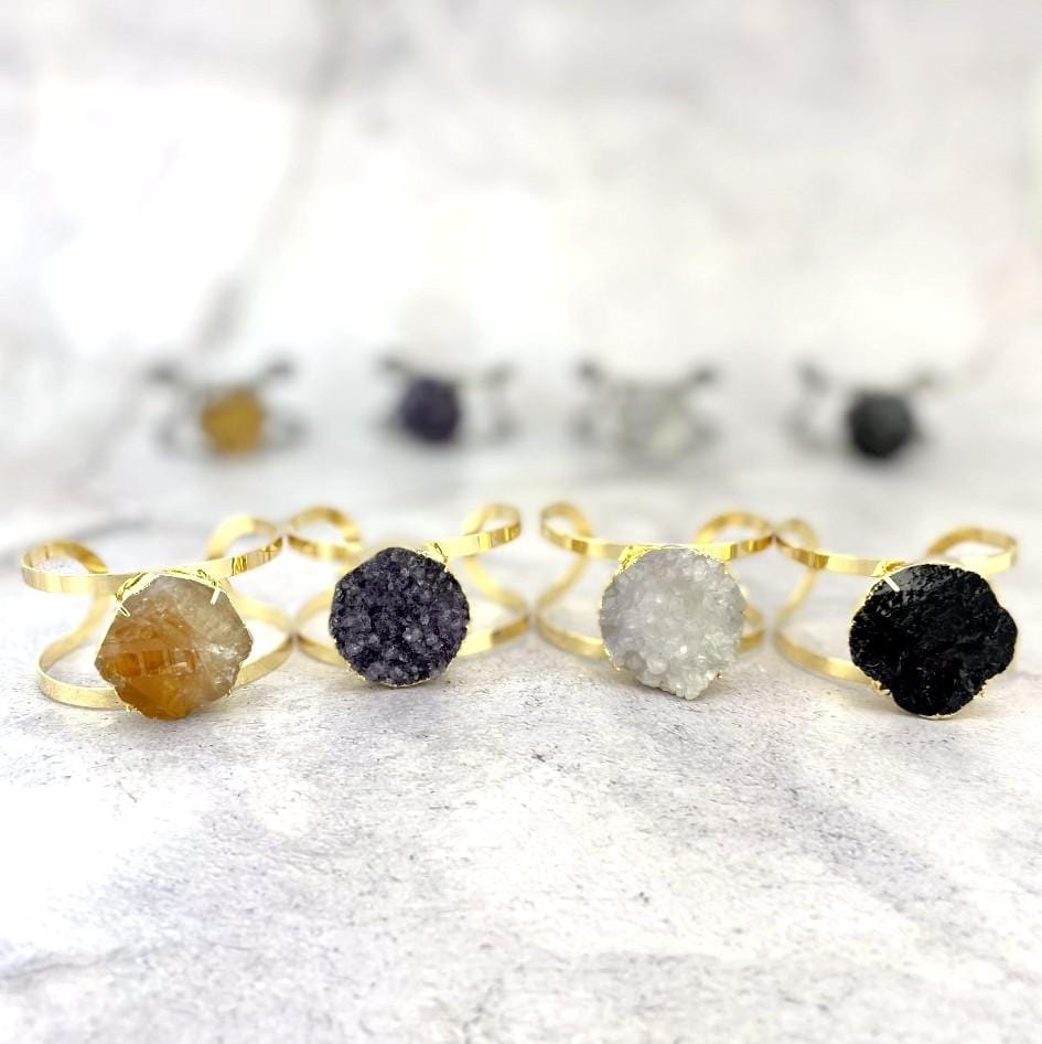 stone bracelets on a table