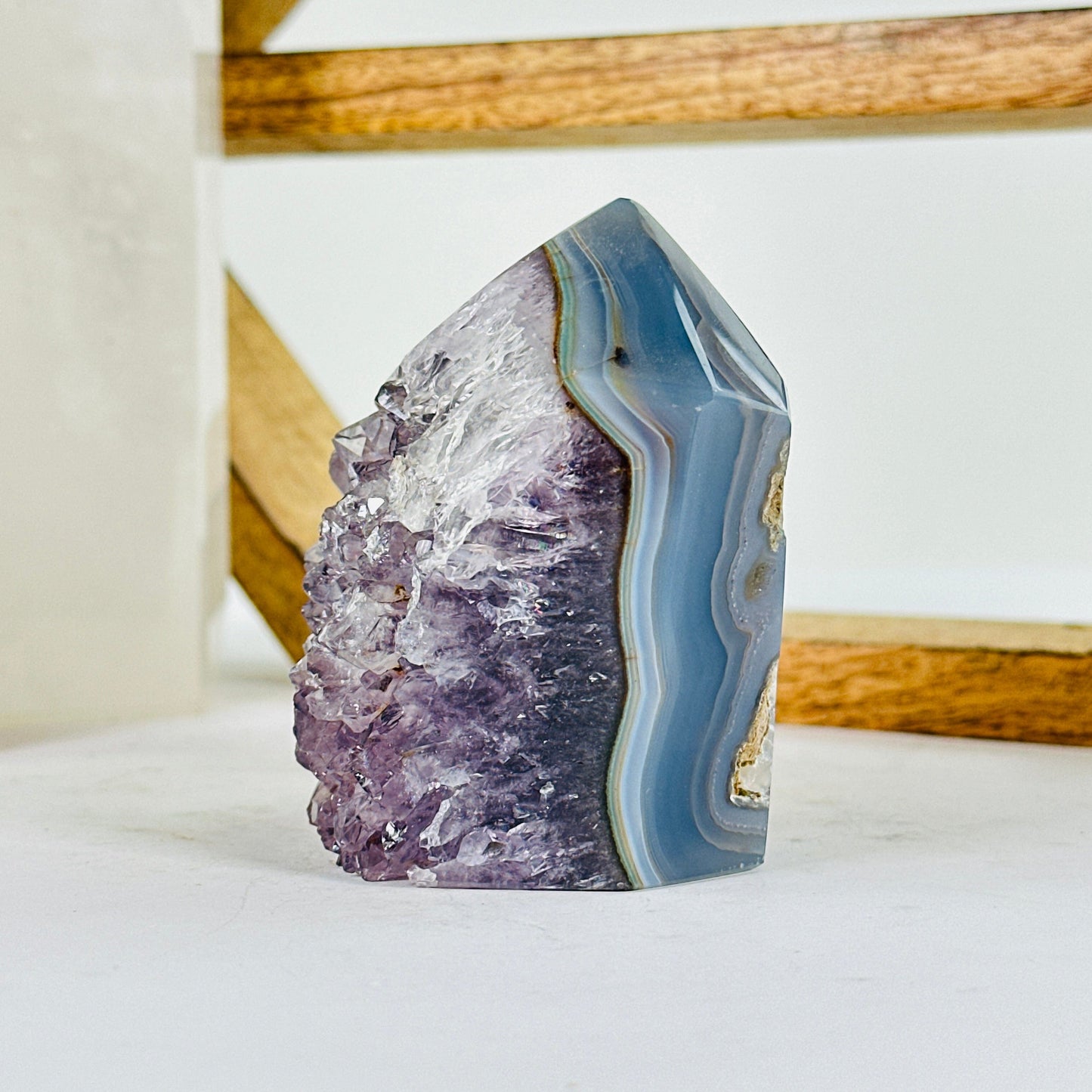 amethyst with decorations in the background