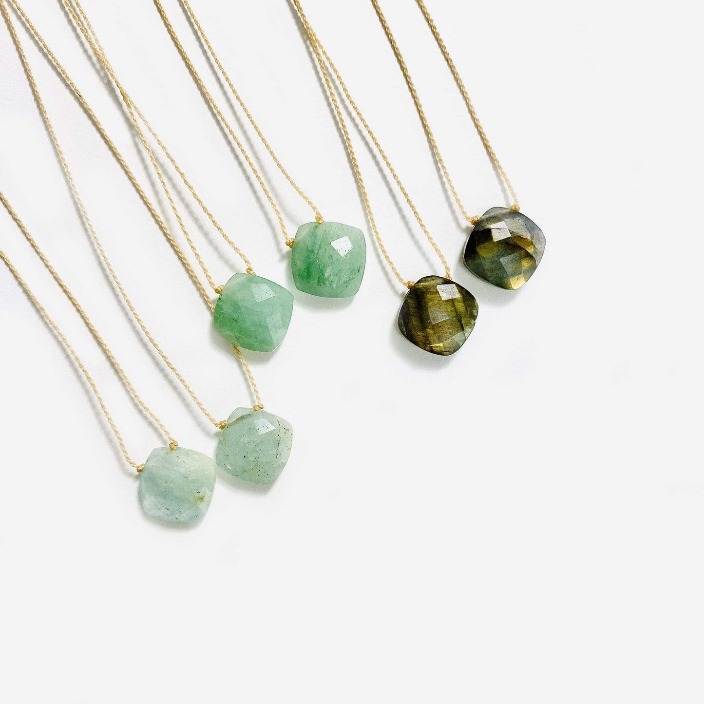 Gemstone Diamond Bead Finished Necklaces (N-DIA)