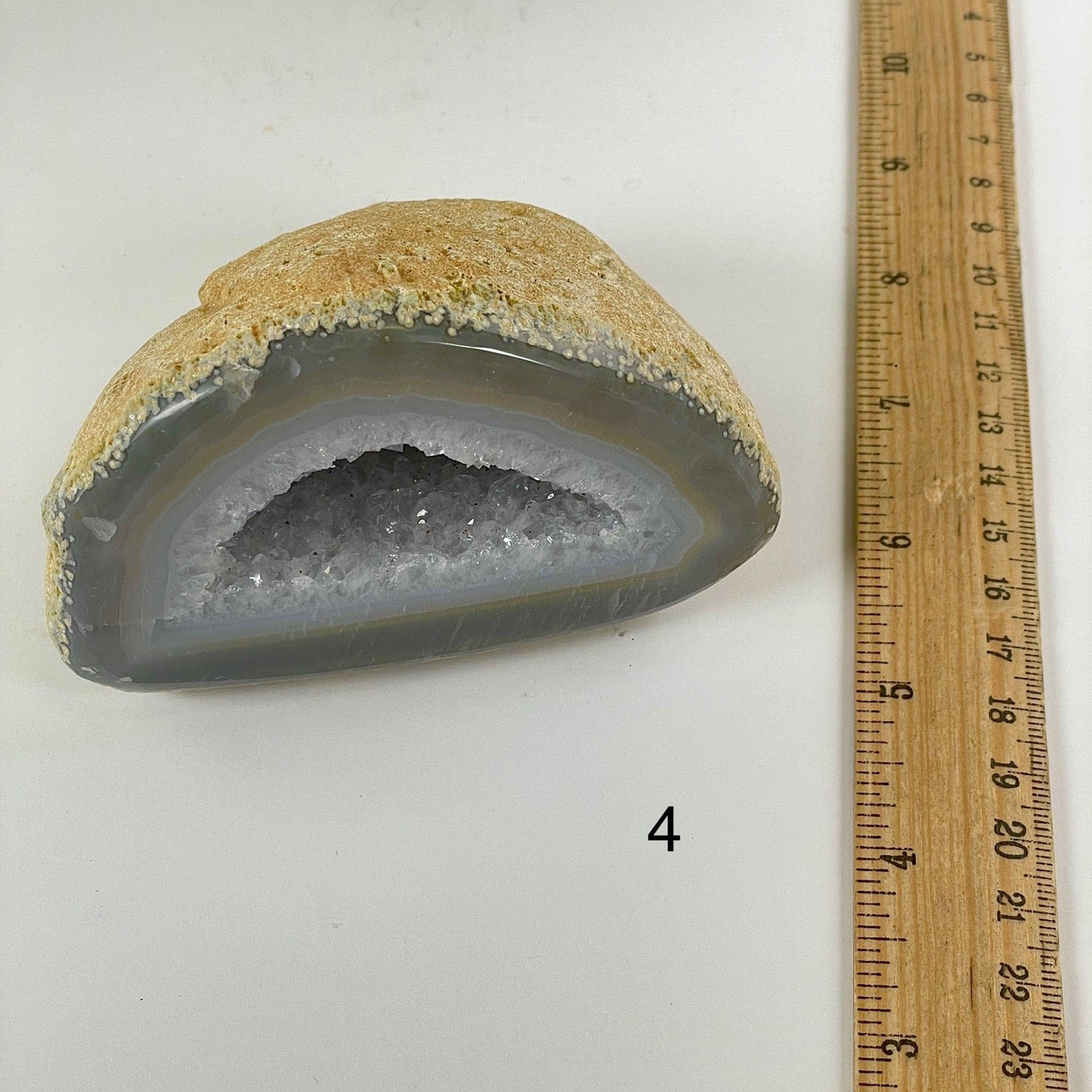 Agate Geode Half - Natural Crystal Geode - You Choose #4 variant 4 with ruler for size reference