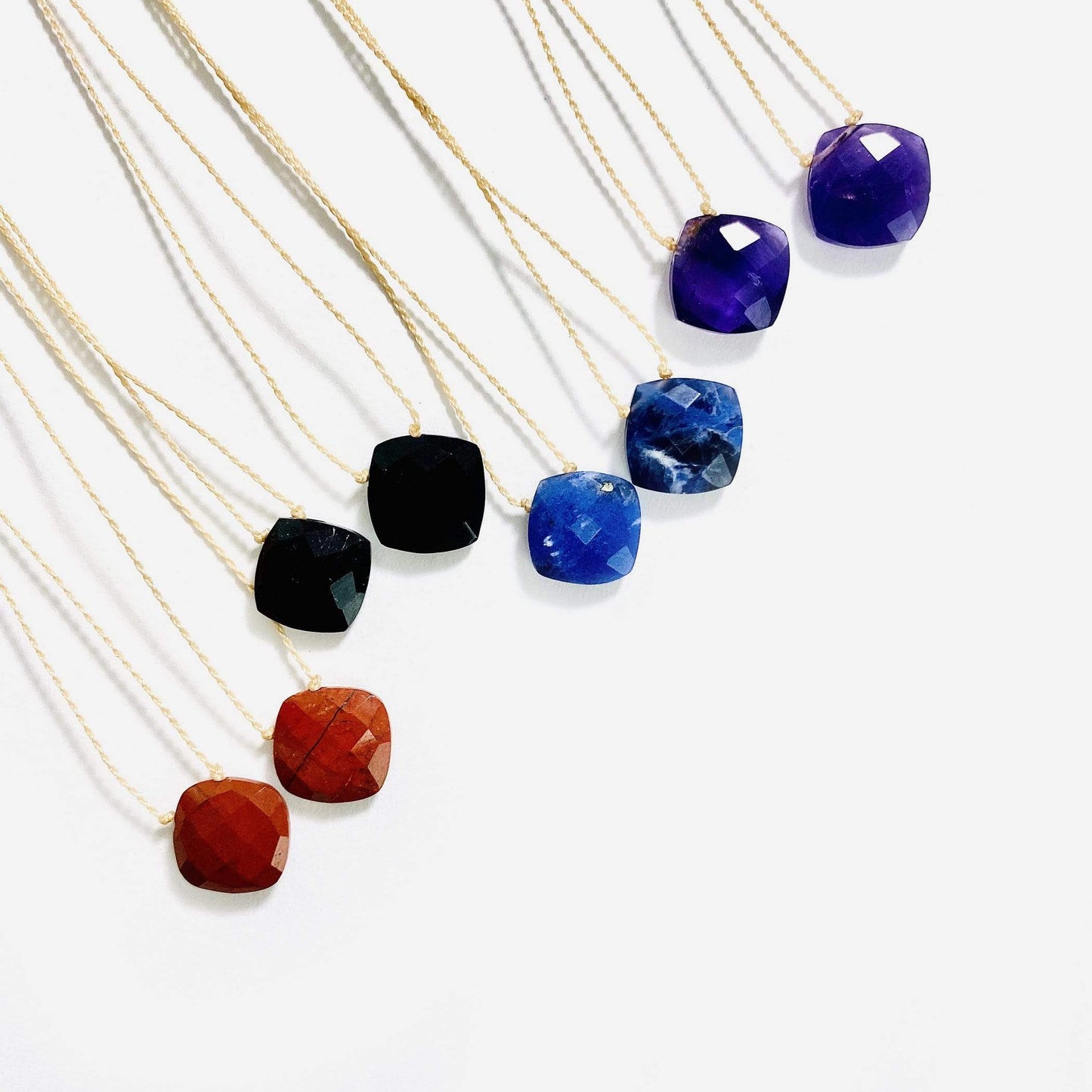 Gemstone Diamond Bead Finished Necklaces (N-DIA)