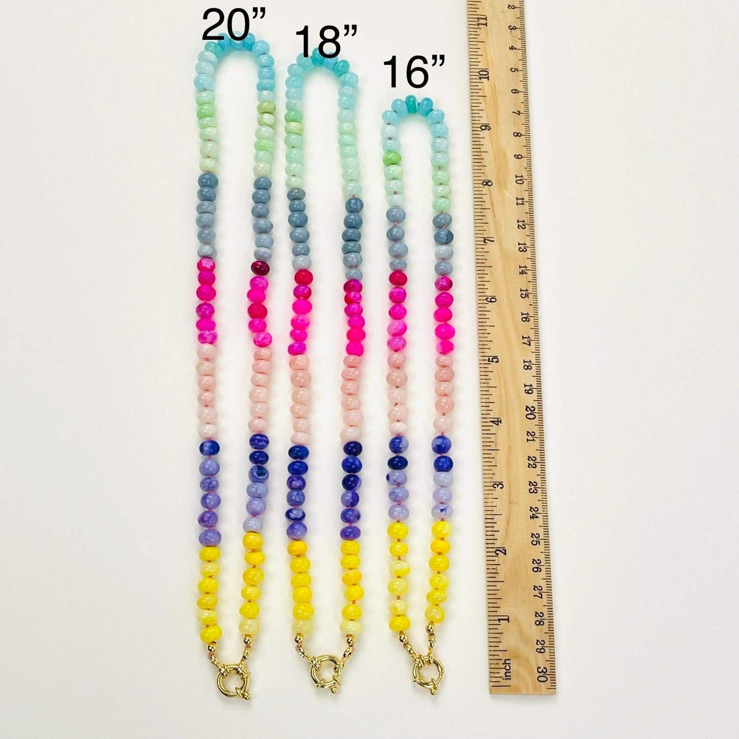 necklaces available in three lengths 
