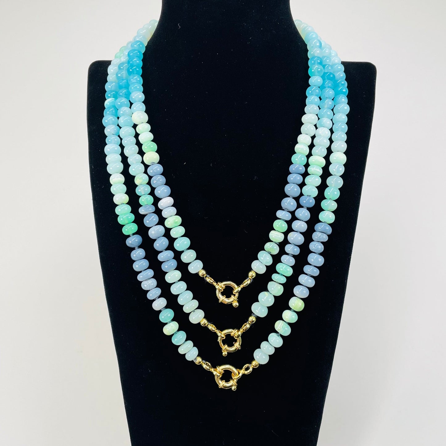 close up of the opal candy necklaces 