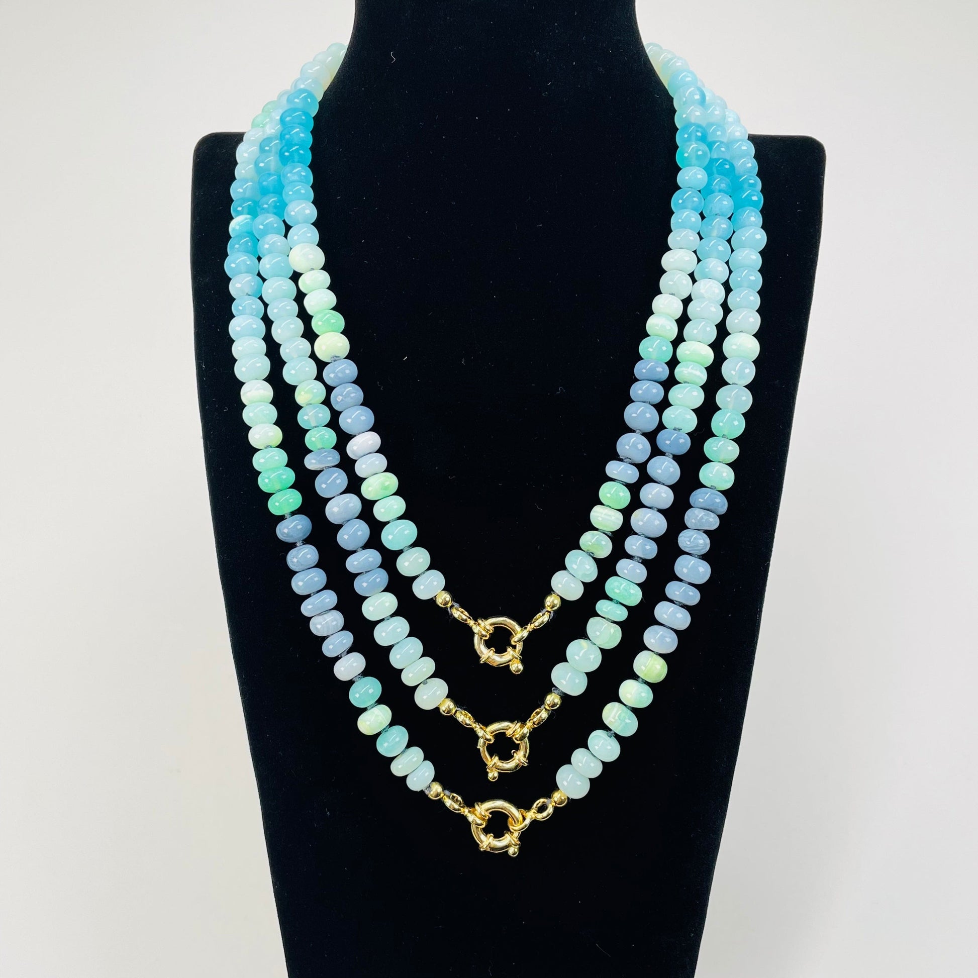 close up of the opal candy necklaces 