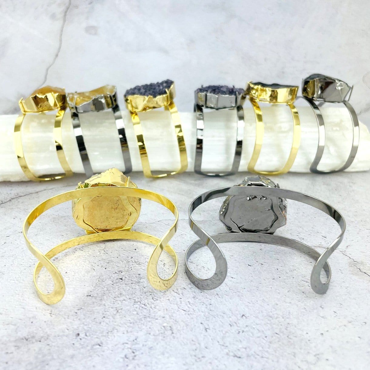 side view and back view of bracelets