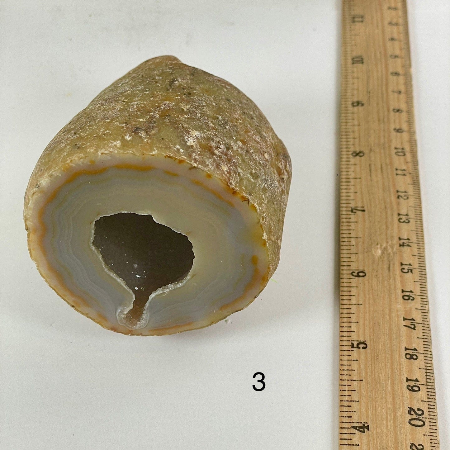 Agate Geode Half - Natural Crystal Geode - You Choose #4 variant 3 with ruler for size reference