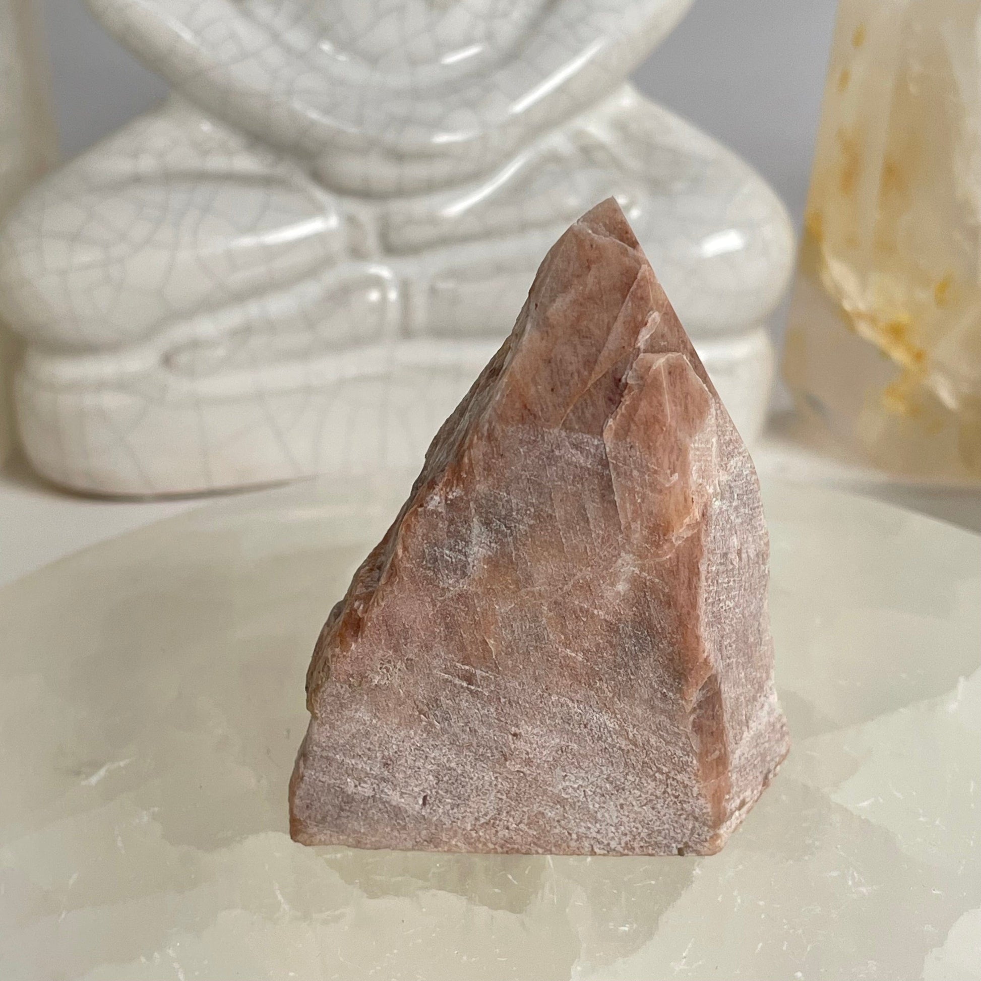 Feldspar Semi Polished Crystal Point - One-of-a-Kind back view