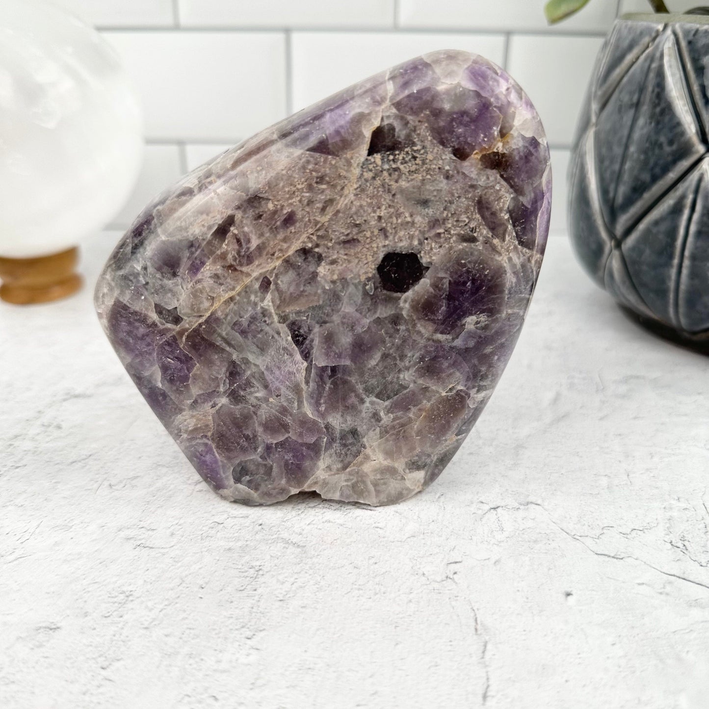 Chevron Amethyst Polished Freeform - OOAK - back view