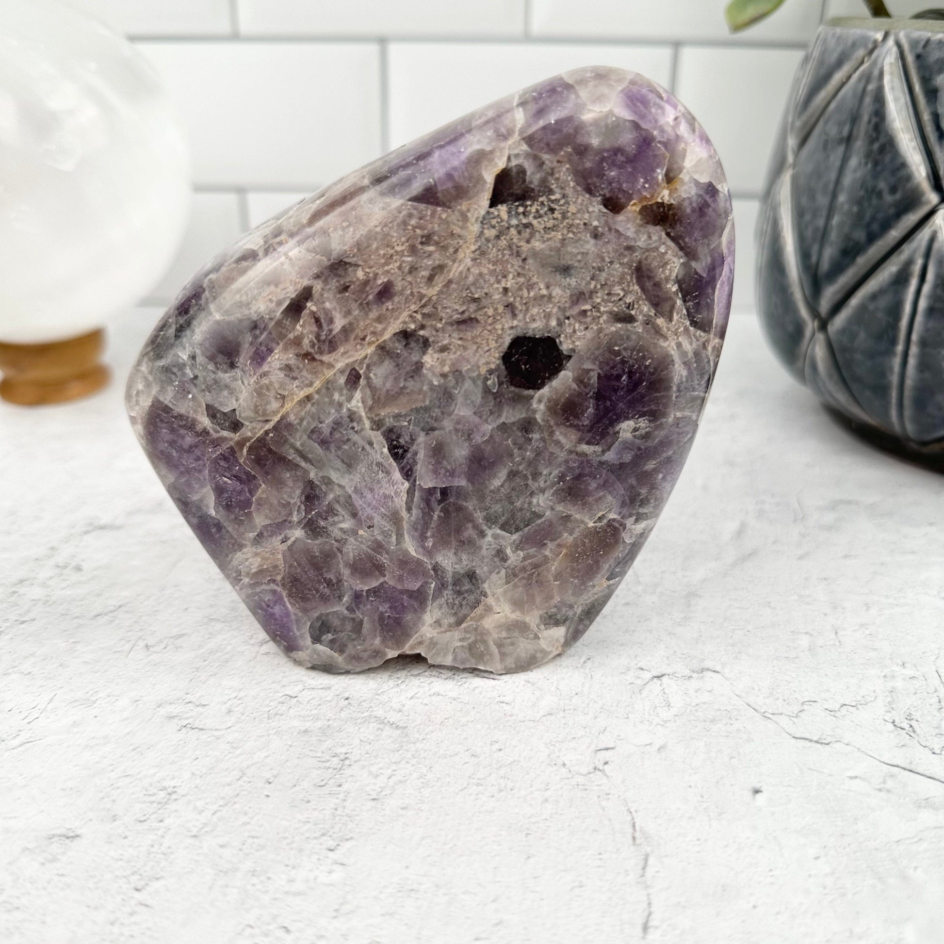 Chevron Amethyst Polished Freeform - OOAK - back view