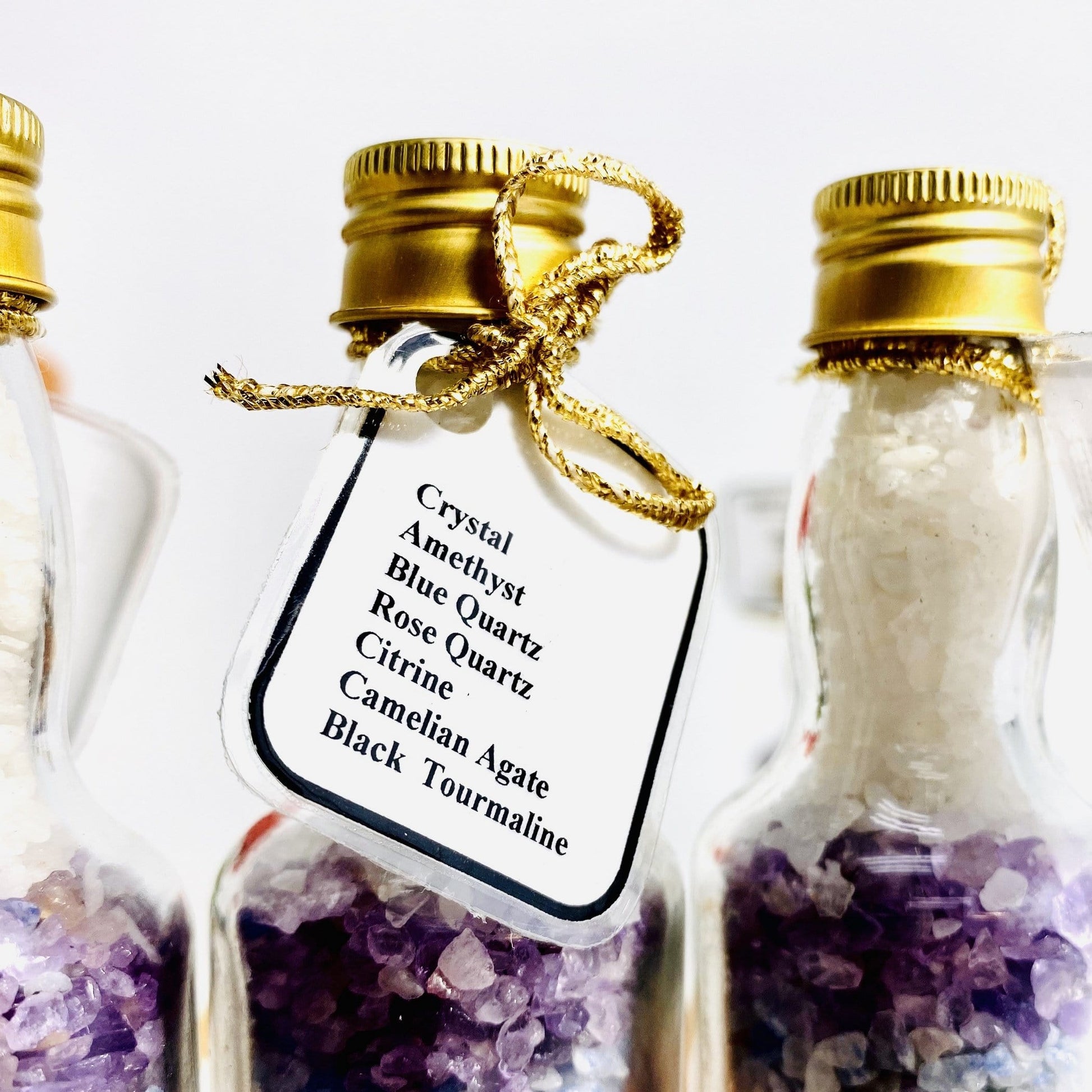 close up of tag on the bottle 