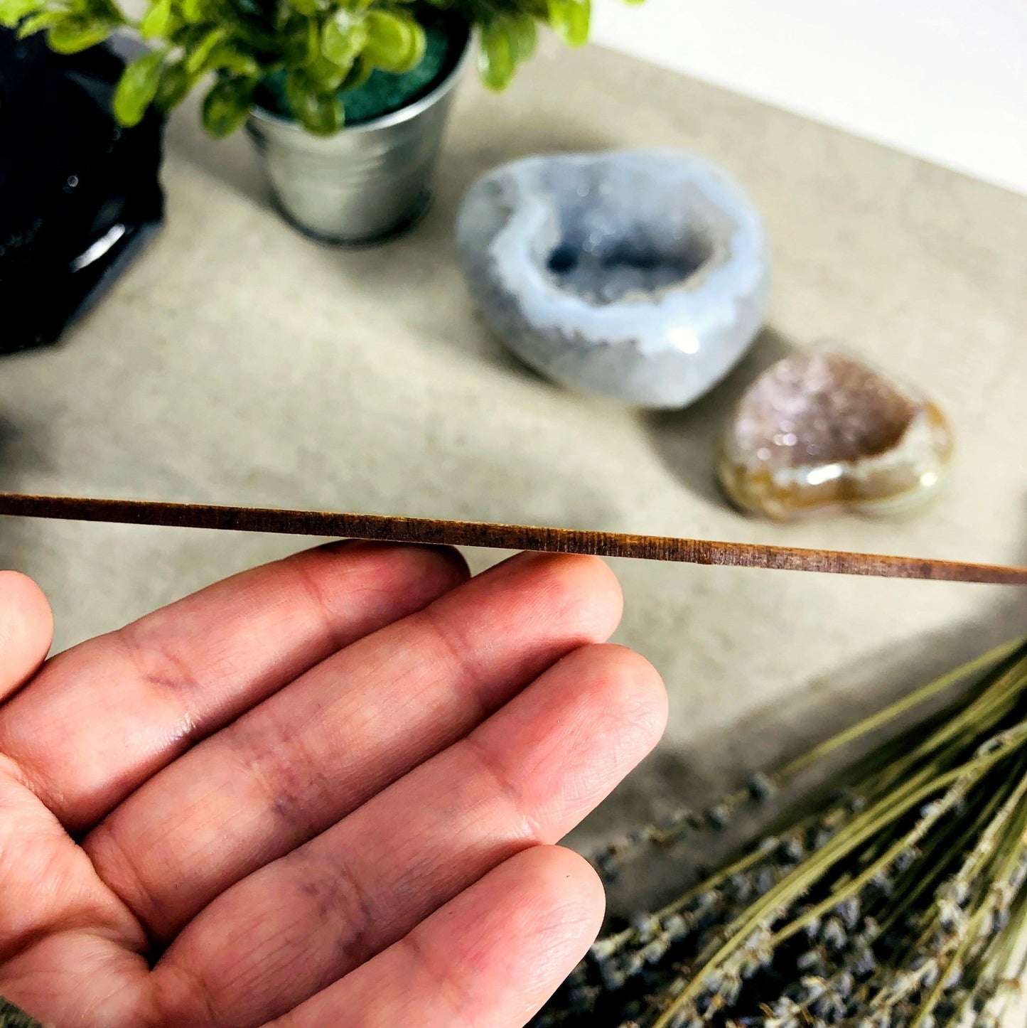 Crystal Grid Flower of Life Wooden Grid from side showing thickness approx.: 1/8"