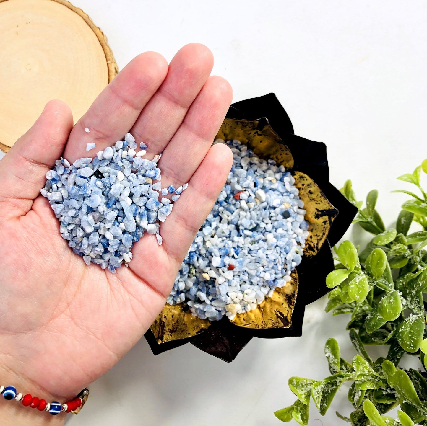 Blue Quartz Tiny Chip Stones  - Blue Gemstones -One Pound bag (TS-202B)