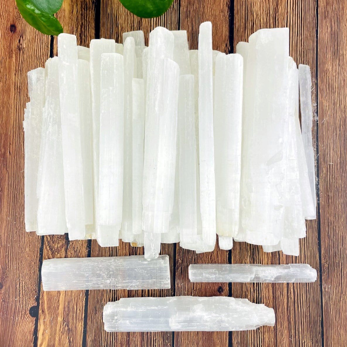 overhead view of selenite bar box set for variations