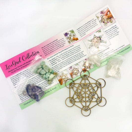 Love Crystal Grid Set showing all contents