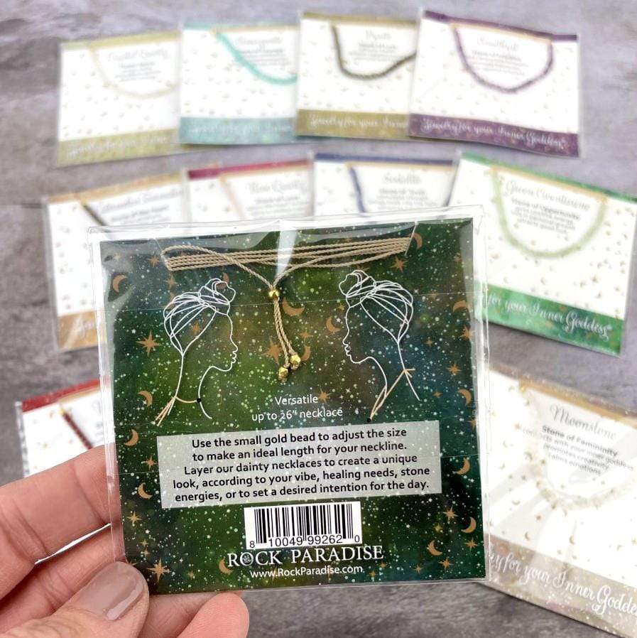 Description in the back of the card for the necklace