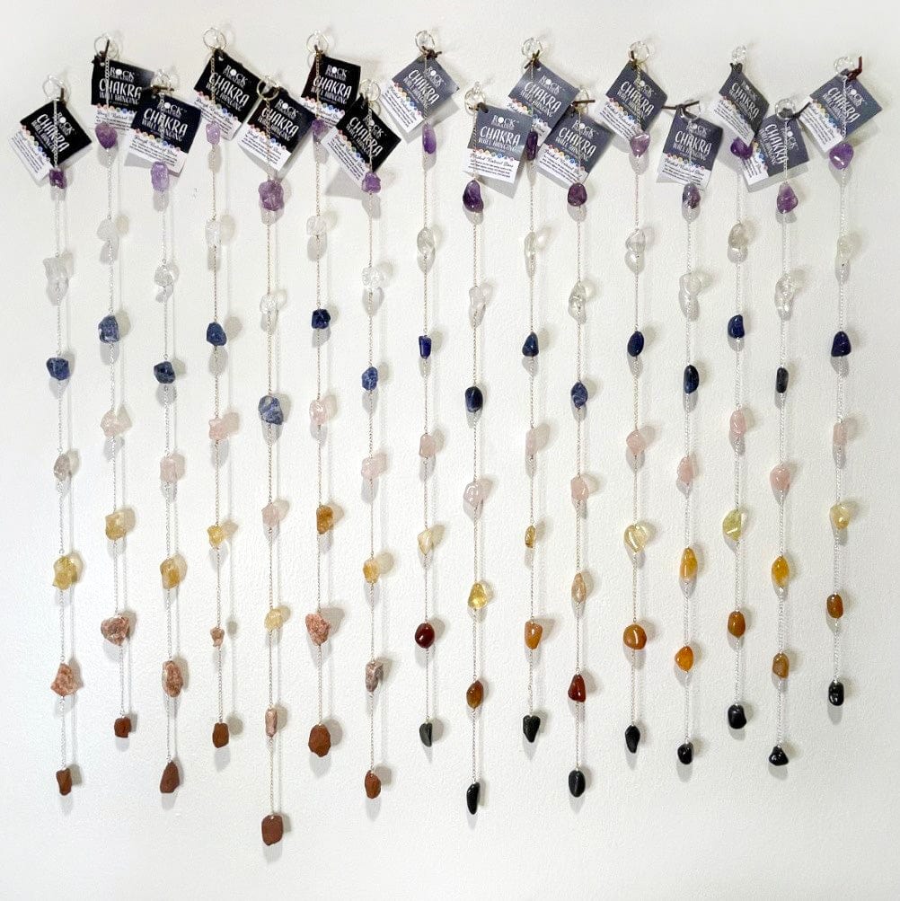 Crystal Chakra Wall Hanger - Choose Rough and Tumbled Stones