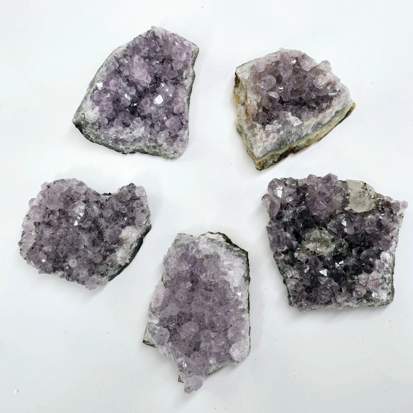 Amethyst Crystal Clusters - You Choose Quantity - 1, 5, 10 five quantity shown