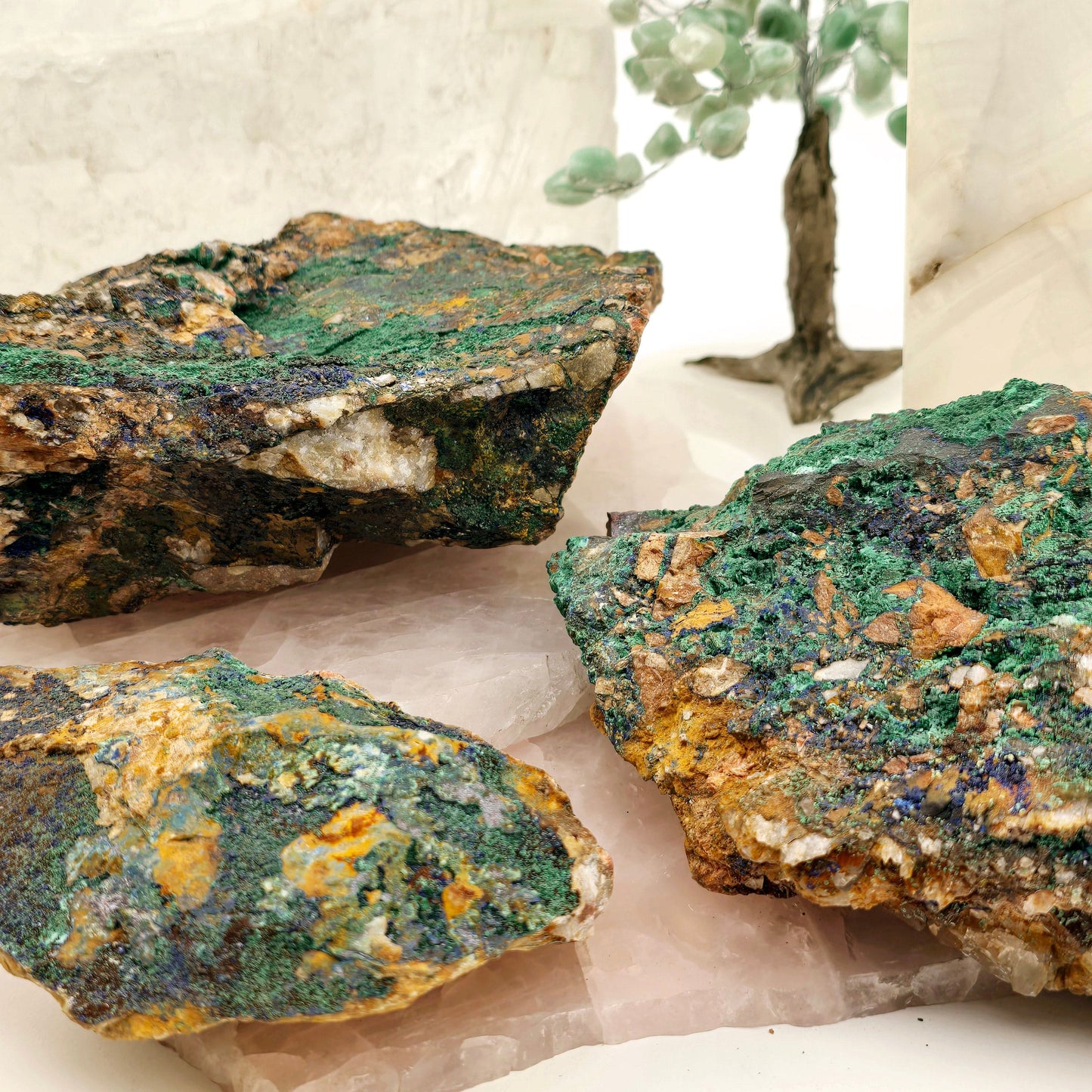 Azurite with Malachite Crystals on Matrix - You Choose #1 closeup for detail