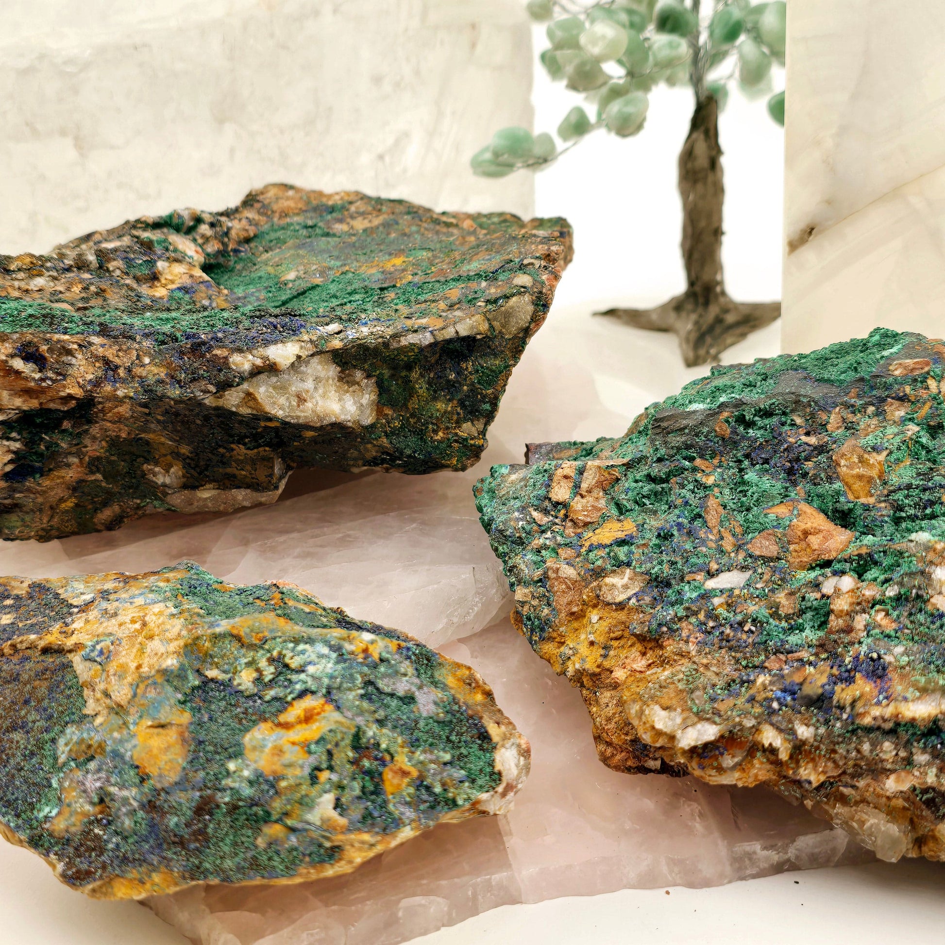 Azurite with Malachite Crystals on Matrix - You Choose #1 closeup for detail